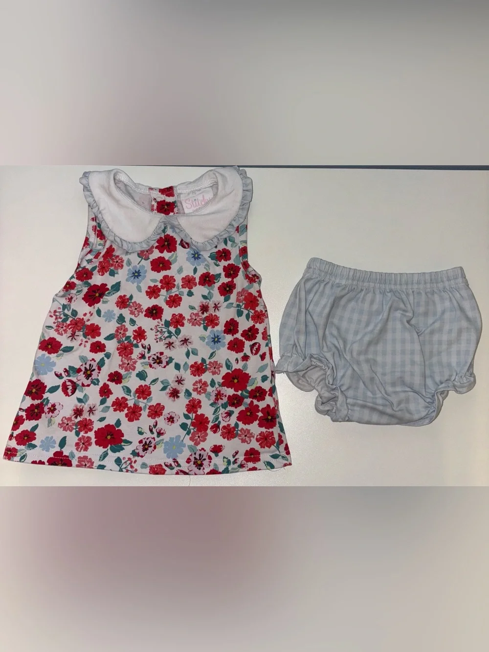 Stitch Fish Floral Sleeveless Two Piece Outfit